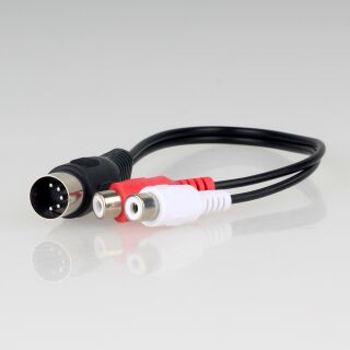 Audio-Verbindungskabel 5-pol DIN-Stecker auf 2x Cinchkupplung 0,2 Meter