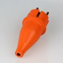 PVC Schutzkontakt-Stecker Gummistecker orange 250V/16A spritzwassergeschützt IP44