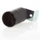 E14 Thermoplast Fassung schwarz ohne Außengewinde mit Metall-Winkel