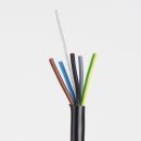 PVC Lampenkabel Elektro-Kabel Stromkabel Rundkabel schwarz 5-adrig 5x0,75mm² mit Stahlseil