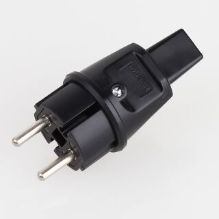 PVC Konturenstecker schwarz 250V/16A für Illu-Flachkabel Lichterkette
