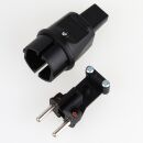 PVC Konturenstecker schwarz 250V/16A für Illu-Flachkabel Lichterkette