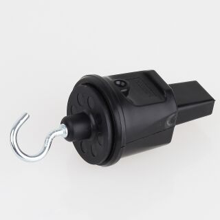 PVC Endstück mit Haken schwarz für Illu-Flachkabel Lichterkette