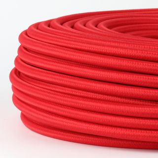 Textilkabel rot 5-adrig 5x0,75 mm² mit Stahlseil als Zugentlastung
