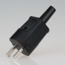 Schutzkontakt-Stecker schwarz 250V/16A mit Knickschutztuelle schlagfestes Thermoplast