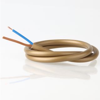 PVC Lampenkabel Elektro-Kabel Stromkabel Rundkabel gold 2-adrig, 2x0,75mm² H03 VV-F
