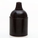 E27 Bakelit-Optik Fassung schwarz Glattmantel mit...