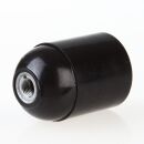 E27 Bakelit-Optik Fassung schwarz Glattmantel mit Zugentlaster Kunststoff gold Quetschverbindung