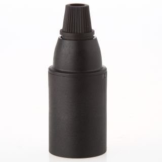 E14 Thermoplast Fassung schwarz Glattmantel mit Zugentlaster Quetschv. Kunststoff schwarz
