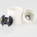E27 Lampenfassung Thermoplast/Kunststoff weiß mit Zugentlastung 250V/4A
