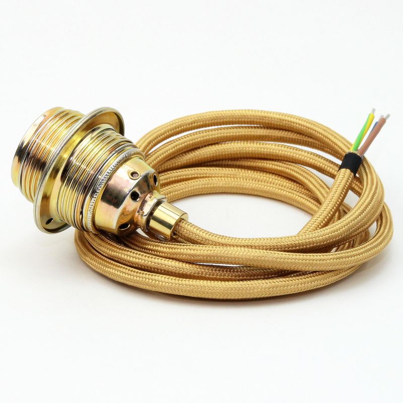 Lampenaufhängung mit Textilkabel Kabel mit Fassung E27, mit / ohne Schalter  | Netproshop
