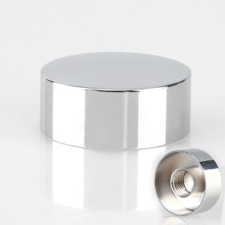 M10x1 Abschlussknopf Deckelknopf 25x10 mm Messing verchromt für Lampen und Leuchtenbau