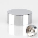 M10x1 Abschlussknopf Deckelknopf 25x10 mm Messing verchromt für Lampen und Leuchtenbau