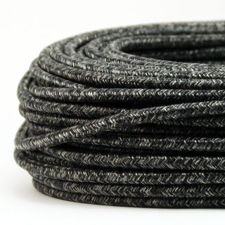 Textilkabel Grau meliert 2-adrig 2x0,75 Schlauchleitung textilummantelt