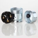 E27 Lampenfassung Metall verzinkt mit Glattmantel und seitlichem Kabel-Eingang 250V/4A