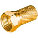 Aufdreh F-Stecker Kupfer-Zink vergoldet für...
