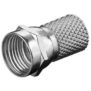 Aufdreh F-Stecker 18mm lang Zink-Nickel für Kabeldurchmesser bis 7 mm