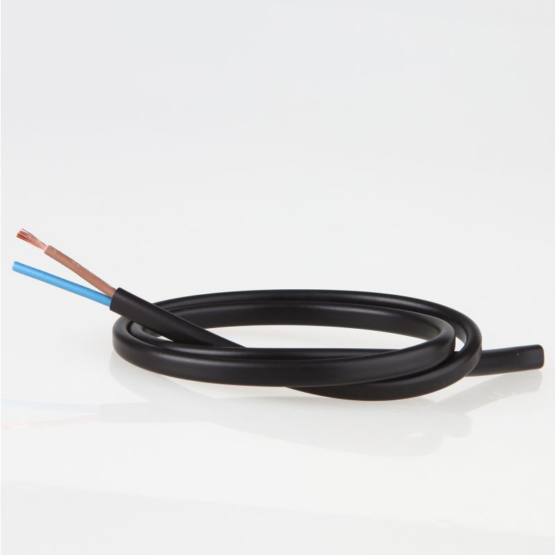 PVC-Lampen-Kabel Flach schwarz 2-adrig