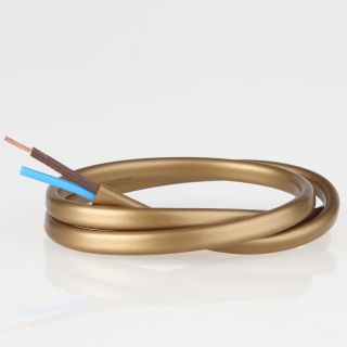 PVC Lampenkabel Elektro-Kabel Stromkabel Flachkabel gold 2-adrig, 2x0,75mm&sup2; H03 VVH-2F