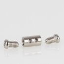 Stahlseil-Halter Drahtseilhalter 6x10mm mit 2 Klemmschrauben Messing vernickelt