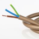 PVC-Lampenkabel Elektro-Kabel Stromkabel Rundkabel gold 3-adrig, 3x0,75mm² H03 VV-F