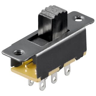 Schiebeschalter schwarz 6-Pin 2xUM 0,1A/250V Goobay