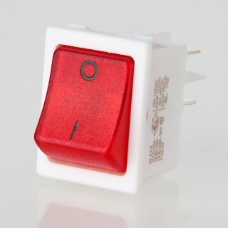 interBär Wippschalter rot/weiß beleuchtet 2-polig EIN/AUS 30x22 mm 250V/16A