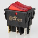 interBär Wippschalter rot beleuchtet 2x1-polig EIN/AUS 30x22 mm 250V/16A