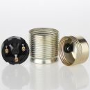 E27 Lampenfassung Metall vermessingt mit Gewindemantel...