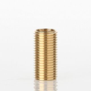 M10x1 Gewinderohr 20mm lang Messing für G4 Steckfassung mit 7.6mm Innendurchmesser