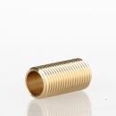 M10x1 Gewinderohr 20mm lang Messing für G4 Steckfassung mit 7.6mm Innendurchmesser