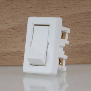 Einbau-Wippschalter weiß 1-polig EIN/AUS 20x14,2mm 250V/2A mit Schraubkontakte