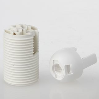 10 Stück Kunststoff Iso-Fassung E14 mit Gewinde weiß 