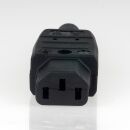 Kaiser Kaltgerätekupplung C13 Gerätekupplung gerade schwarz 250V/10A