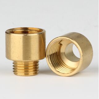 M10x1 AG auf R1/4 Zoll Reduzier-Nippel Kopfstück Gewinde-Adapter 15x16mm Messing roh