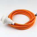 Textilkabel Orange E14 Lampenfassung mit Gewindemantel...
