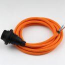 Textilkabel Orange E14 Lampenfassung mit Gewindemantel...