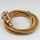 Textilkabel Gold mit E14 Lampenfassung Metall vermessingt und 2 Schraubringe 1-5m