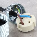E27 Lampenfassung Metall vermessingt mit Glattmantel  und Keramik Innenkern 250V/4A