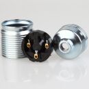 E27 Lampenfassung Metall verzinkt mit Gewindemantel Innenkern mit Erdungspol 250V/4A