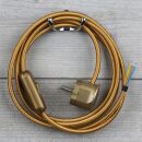 Textilkabel Gold 3-adrig mit Schnurschalter und...