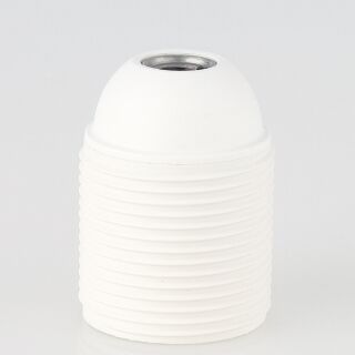 E27 Lampenfassung Thermoplast/Kunststoff weiß mit Gewindemantel M10x1 IG 250V/4A
