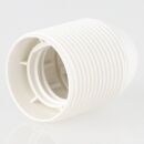 E27 Lampenfassung Thermoplast/Kunststoff weiß mit Gewindemantel M10x1 IG 250V/4A