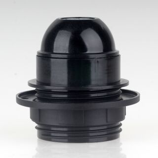 E27 Bakelit-Optik Fassung schwarz Teilgewindemantel M10x1 IG 250V/4A inkl. 1 Schraubring
