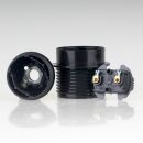 E27 Bakelit-Optik Fassung schwarz Teilgewindemantel M10x1 IG 250V/4A inkl. 1 Schraubring
