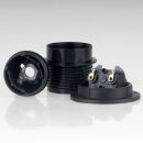 E27 Bakelit-Optik Fassung schwarz Teilgewindemantel M10x1 IG 250V/4A inkl. 1 Schraubring