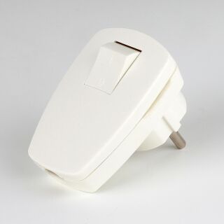 Kopp Schutzkontakt-Winkelstecker mit Schalter Weiß unbeleuchtet 16A 250VAC IP20 1704.0200.6