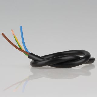 PVC-Lampenkabel Rundkabel schwarz 3-adrig, 3x1,0mm² H05 VV-F