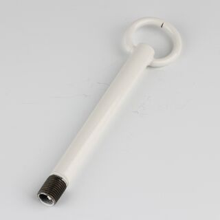 Pendelrohr Aufhängerohr mit Ring weiß 120mm Ringdurchmesser 30mm für Kettenaufhängung