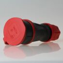 PCE Schutzkontakt Gummi-Kupplung schwarz/rot mit Deckel...